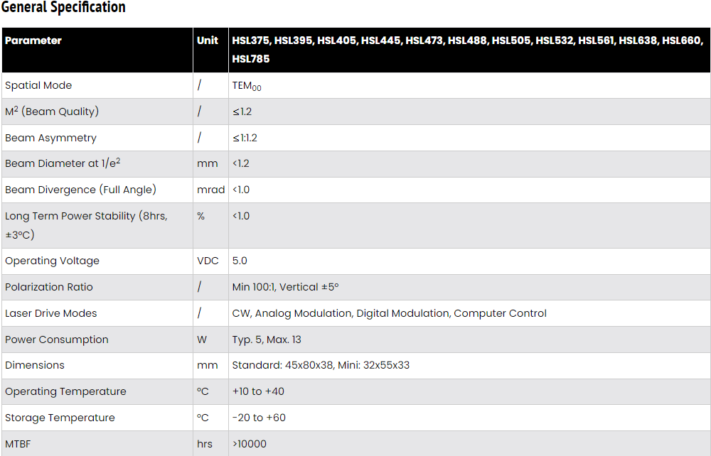 General Specification General Specification