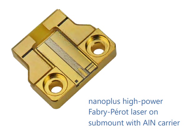 high-power Fabry-Pérot laser on submount with AIN carrier